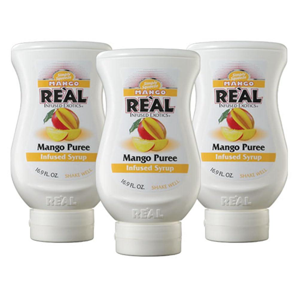 Reàl Infused Exotics Mango Reàl Infused Exotics, Mango Puree Infused Syrup, 16.9 FL OZ Squeezable Bottle (Pack of 3)