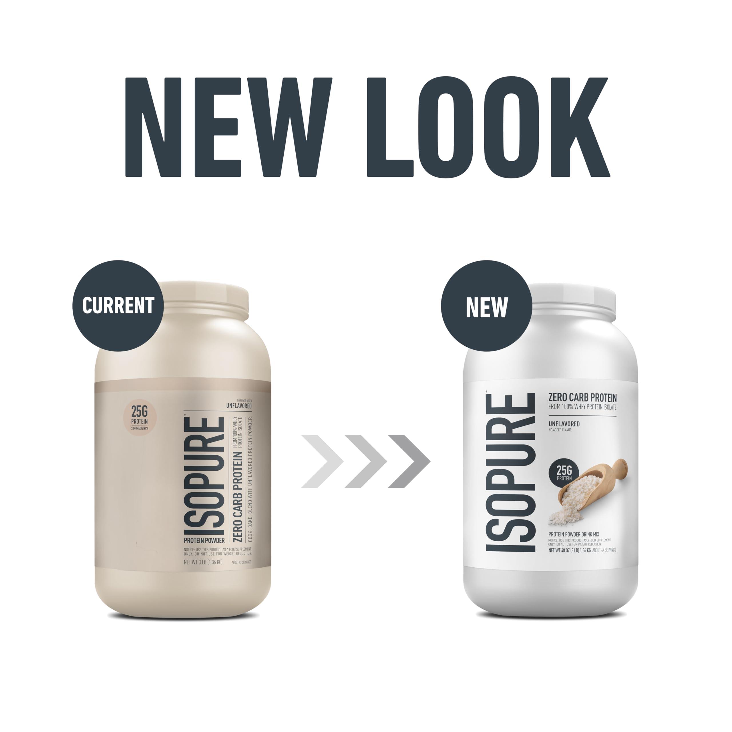 Isopure Isopure Unflavored Protein, 25g Whey Isolate, Zero Carb & Keto Friendly, 47 Servings, 3 Pounds (Packaging May Vary)