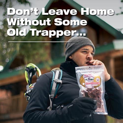 Old Trapper Old Trapper Beef Jerky, Old-Fashioned 10-Ounce Bag, Tender Meat Snacks for Lunches or Between Meals, 11 Grams of Protein, Zero Grams of Fat, and 70 Calories per Ounce (Pack of One)