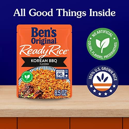 BEN'S ORIGINAL BEN'S ORIGINAL Ready Rice Korean BBQ Flavored Rice, Easy Dinner Side, 8.5 OZ Pouch (Pack of 12)