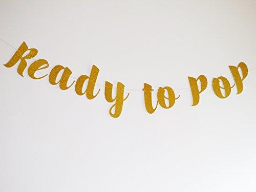 PinkFish Shop Ready to Pop Banner for Baby Shower in Gold Glitter (Prestrung) Sprinkle Gender Reveal Twins