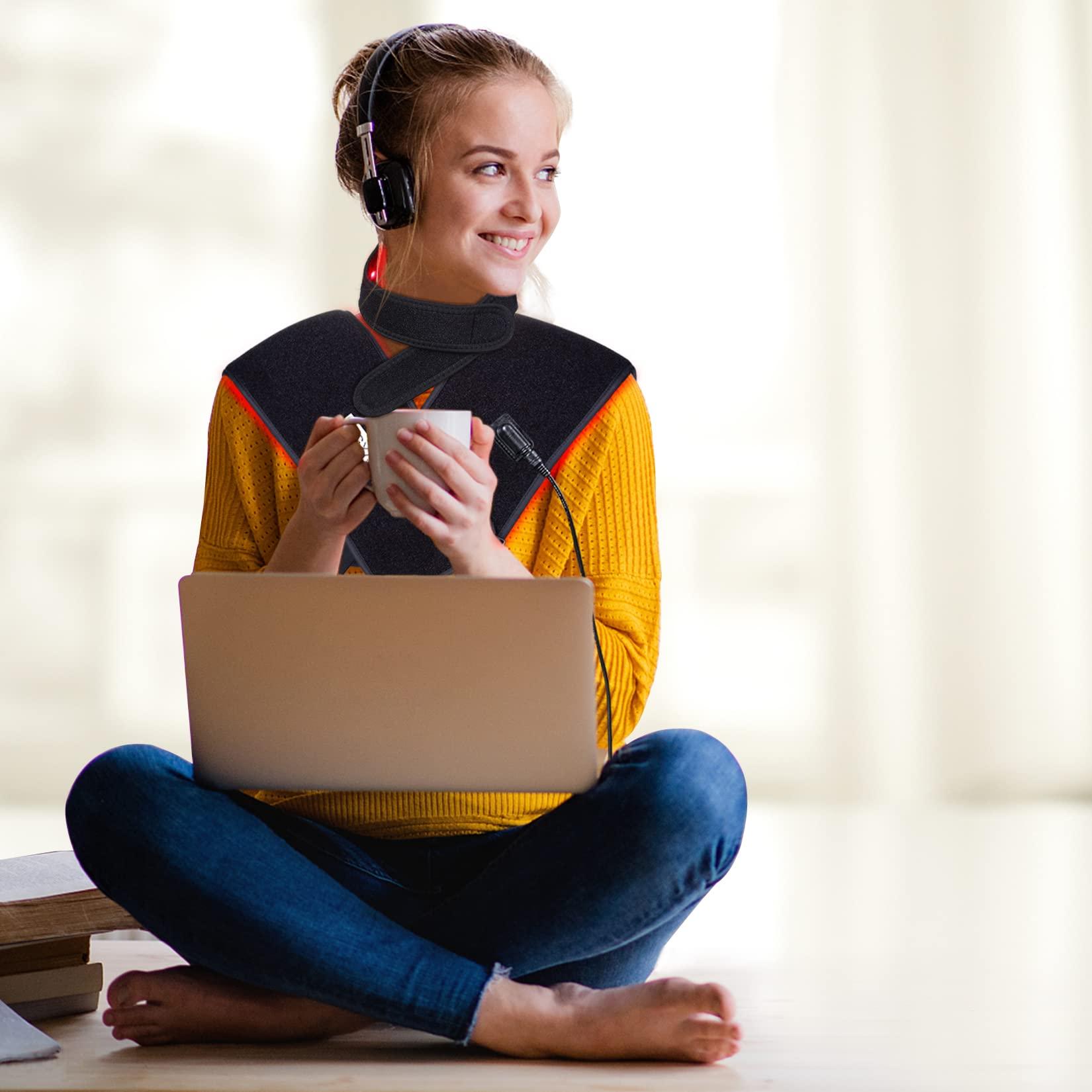 TUOYR TUOYR Red Light Therapy for Neck and Shoulder Pain Relief 850nm Near Infrared Therapy Set Wearable Wrap Devices for Upper Back Neck Shoulders Body Muscle Relax Home Use Treatment Pad FDA Cleared