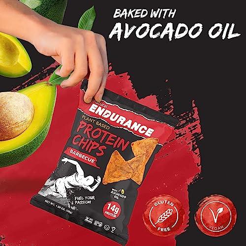 natural ENDURANCE Natural Endurance Protein Chips - Low Carb Chips, High Protein Snack, Vegan Protein with Avocado Oil, 14g Protein Per Bag, Gluten Free, Birthday Cake Flavor - 1.38 oz Bags (Pack of 12)