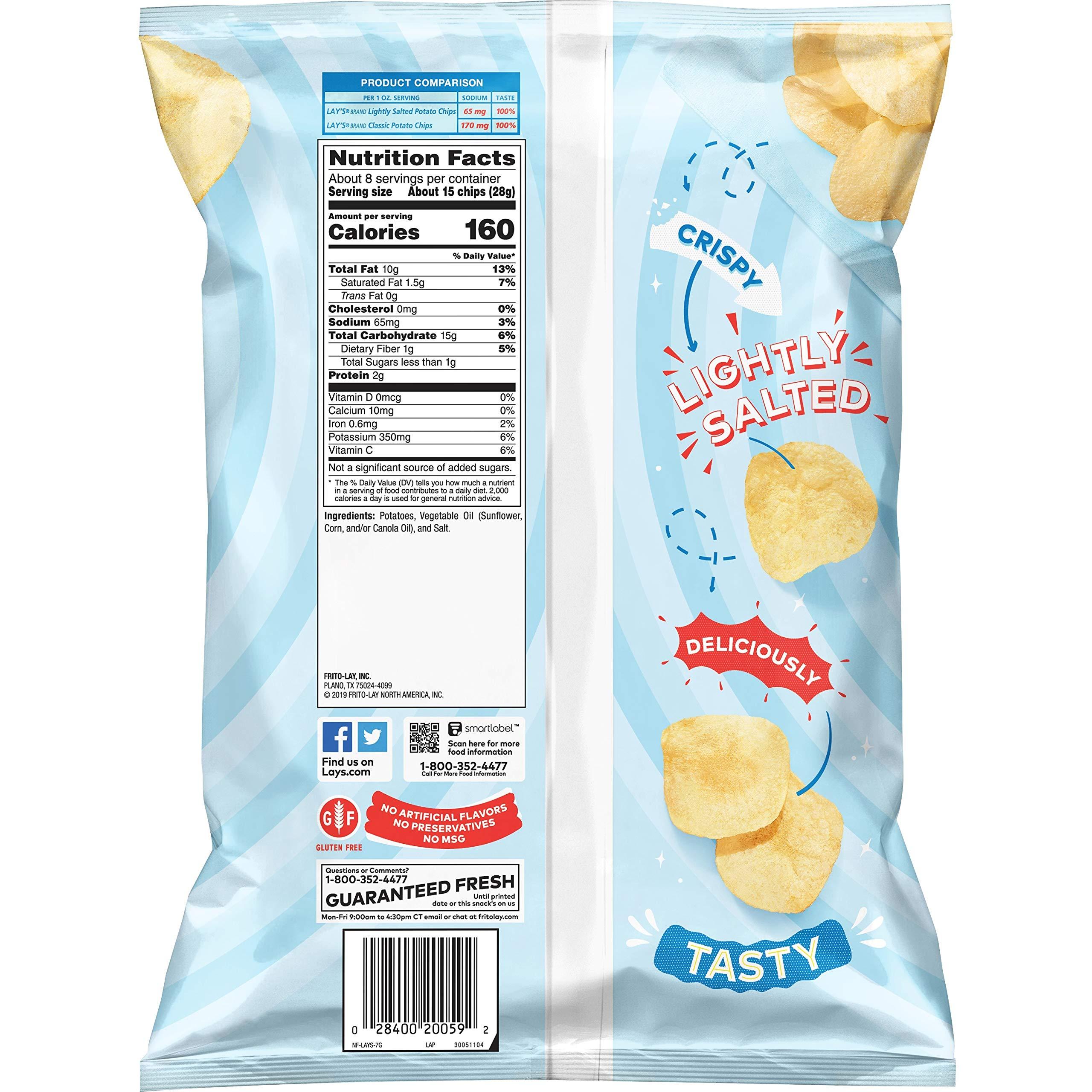 Lay\'s Lay\'s Potato Chips, Lightly Salted Snacks, 7.75oz Bag