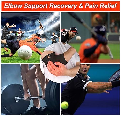 FUTURE PLUS Elbow Support Sleeve Brace | Antislip Elbow Brace Arm Supports for Tennis Elbow, Golfers Elbow, Arthritis, Tendonitis and Joint Pain Relief | Elbow Sleeve For Men\'s and Women(Pair) (XL - 2XL)