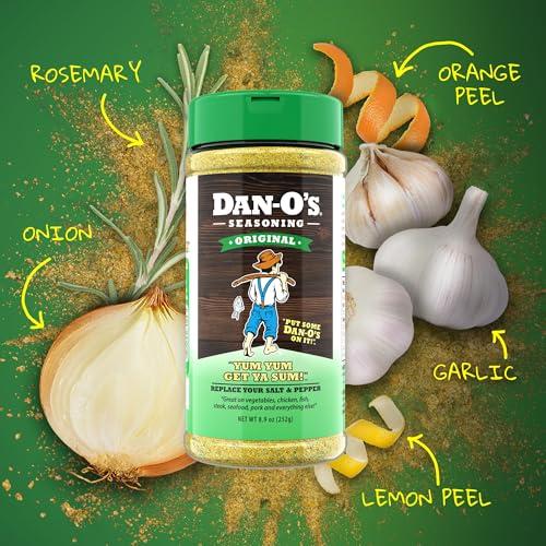 Dan-O\'s Dan-O\'s Original Seasoning - Great on Chicken, Meats, Veggies - All-Purpose, All-natural, Sugar Free, Zero Calorie, Savory Seasoning for Cooking Anything, marinade, rub, dips - Medium bottle (8.9 oz)