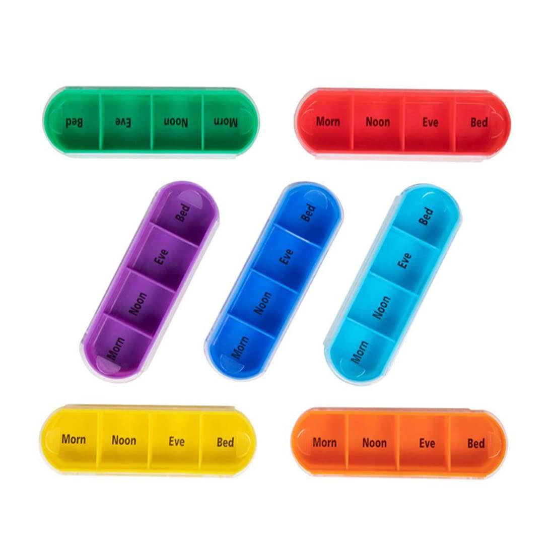 PL TREASURE HOME Weekly Pill Organizer Pill Box 7 Day | Medication Reminder 7 Times a Day | Includes Leather PU Pill Box for Purse | The Small Pill Box Can Hold Vitamins, Cod Liver Oil, Supplements and Medicines