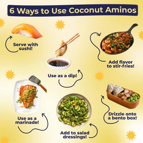 COCONUT SECRET Coconut Secret, Organic Liquid Coconut Aminos, 8 fl oz (pack of 3), All-Purpose Seasoning Sauce & Marinade, Soy-Free Soy Sauce Alternative, Low Sodium, Low Glycemic, Vegan & Gluten Free Stir Fry Sauce