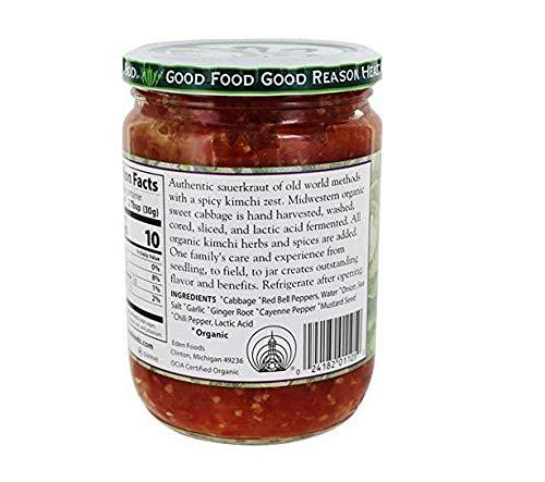 O-CONN Eden Foods Sauerkraut - Kimchi, Organic 18 oz (Pack of 3)