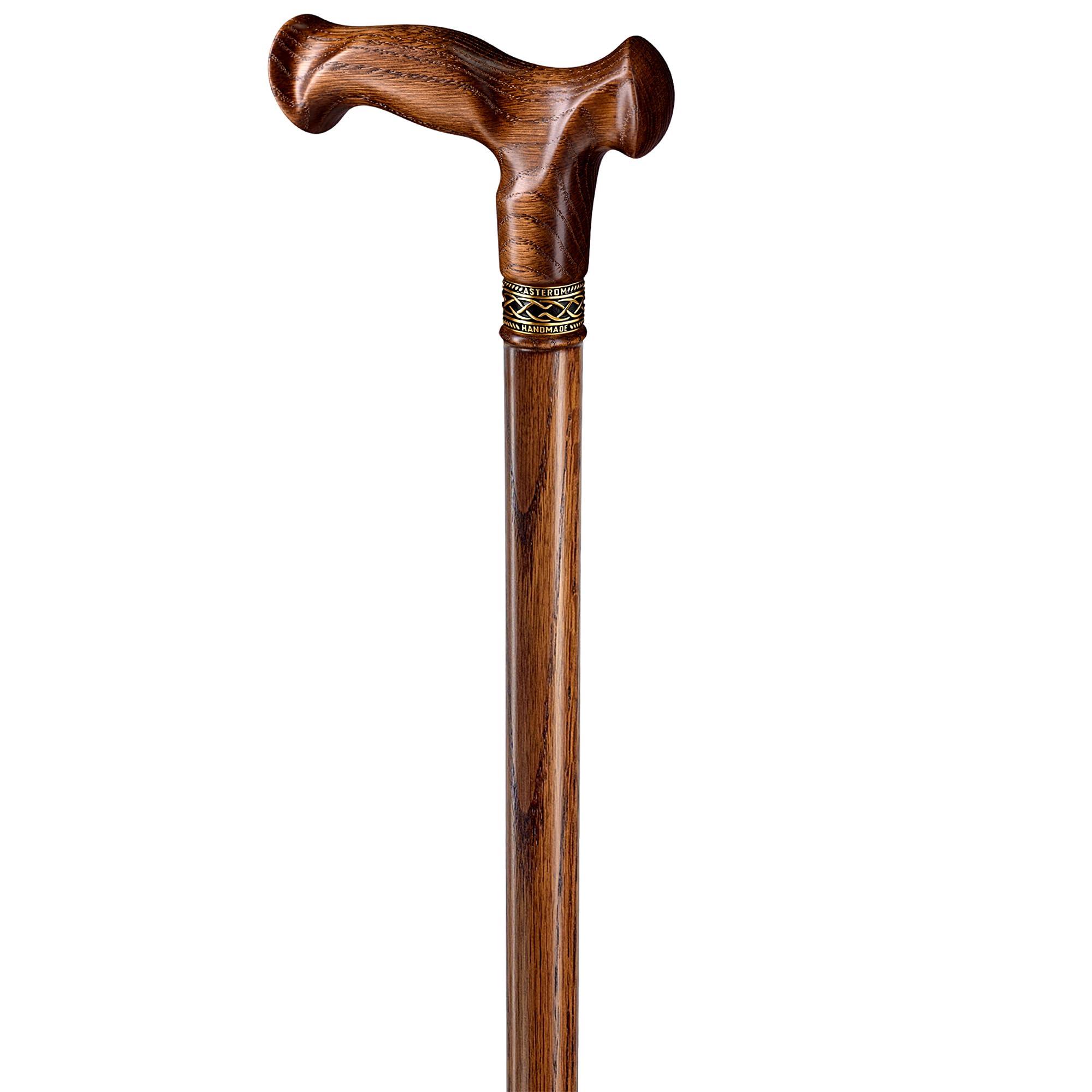 Asterom Asterom Walking Cane - Handmade, Ergonomic, Wooden Canes for Men & Women - Unique Wood Walking Sticks for Seniors (Caramel, 34 Inches)