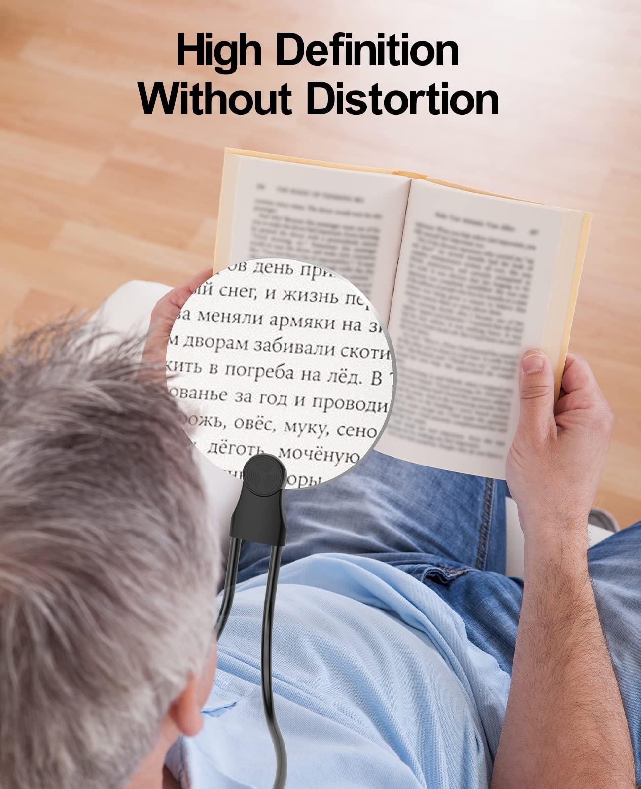 Sagefidere 3X Hands Free Magnifying Glass for Close Work,Neck Wear Large Magnifying Glass for Reading Books,Sewing, Cross Stitch,Low Vision Seniors with Aging Eyes(Black)