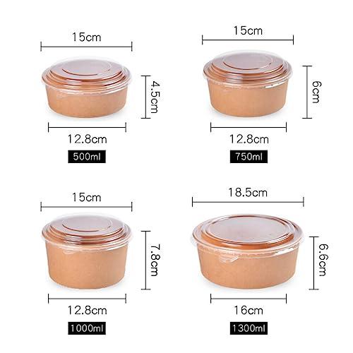 Healeved 20pcs Meal Prep Containers Kraft Paper Bowls