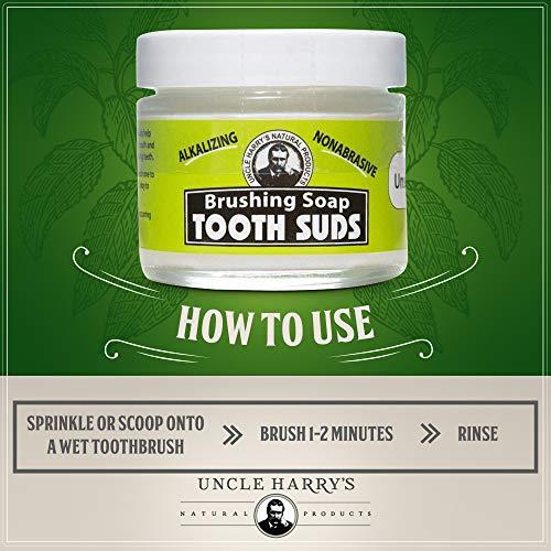 Uncle Harry's Uncle Harry's Non-Abrasive Unscented Brushing Soap Tooth Suds | Natural Remineralizing Toothpaste Freshens Breath & Promotes Enamel | Vegan Fluoride Free Toothpaste (2 oz)