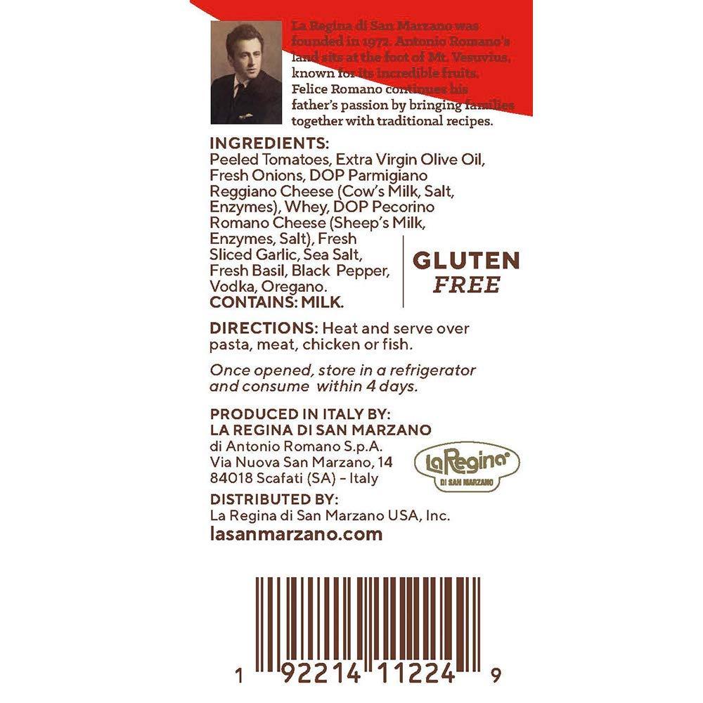La San Marzano La San Marzano Vodka Sauce 24 oz. (Pack of 3) - 100% Product of Italy, Gluten-Free Tomato Sauce
