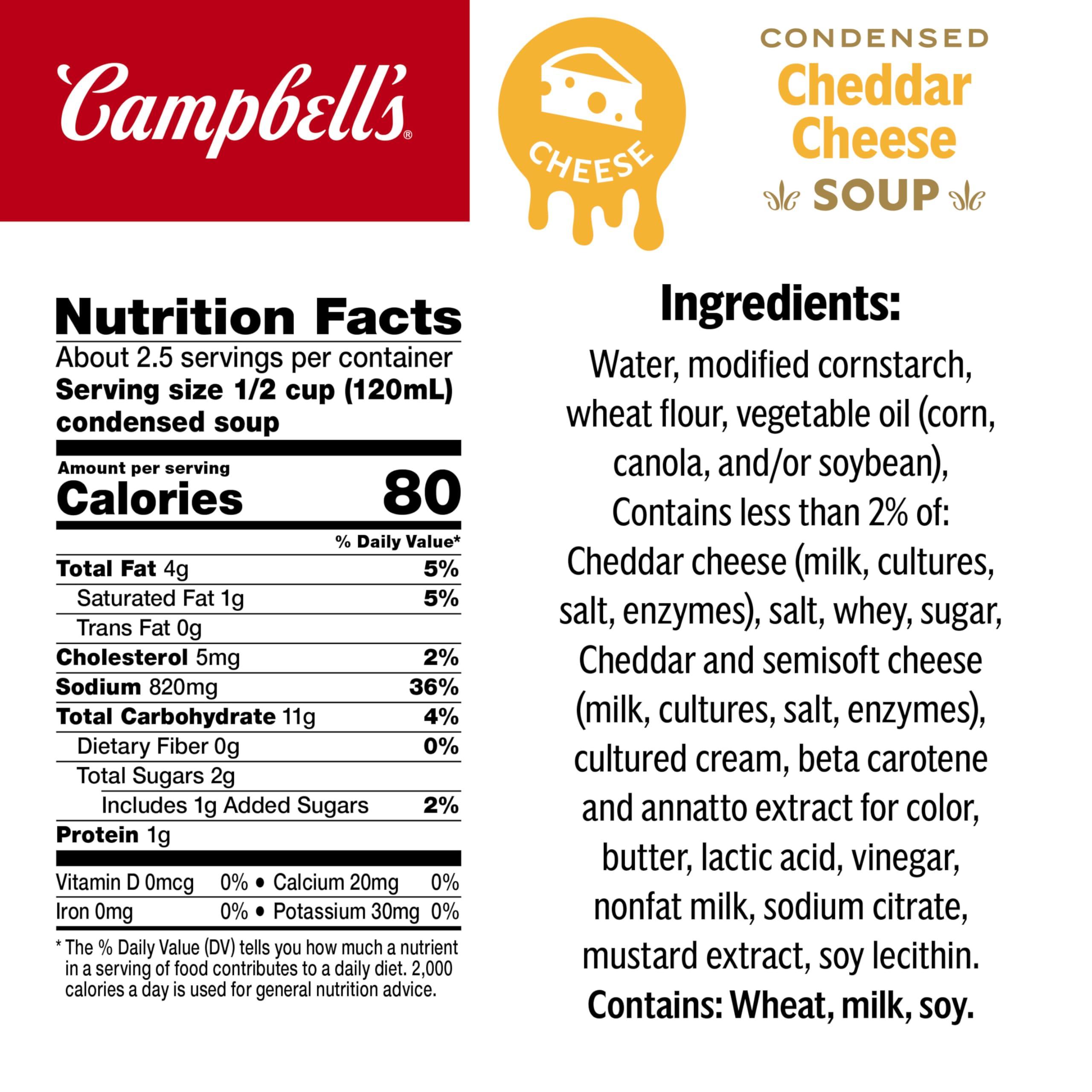 Campbell's Campbell's Condensed Cheddar Cheese Soup, 10.5 Ounce Can