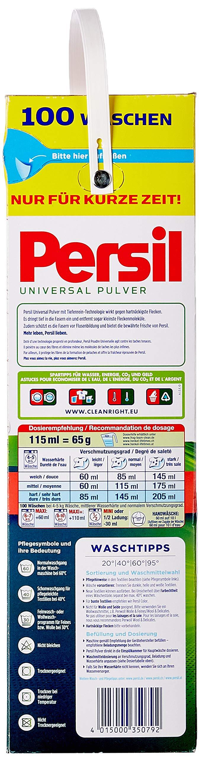 Persil Persil Laundry Detergent Universal Mega Pack (100 Loads / 6.5 Kg)