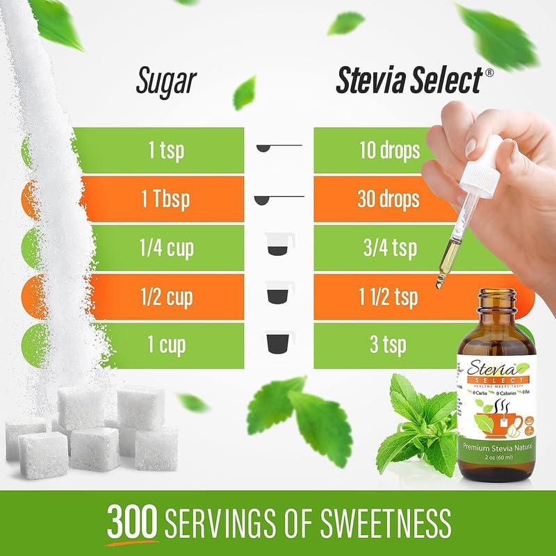 Stevia Select Stevia Select Liquid Stevia Drops - Zero Calorie Sweetener - All Natural Stevia Extract Sweetener Stevia Drops Sweetener Keto Sugar Substitute 2 Oz (2 Pack)