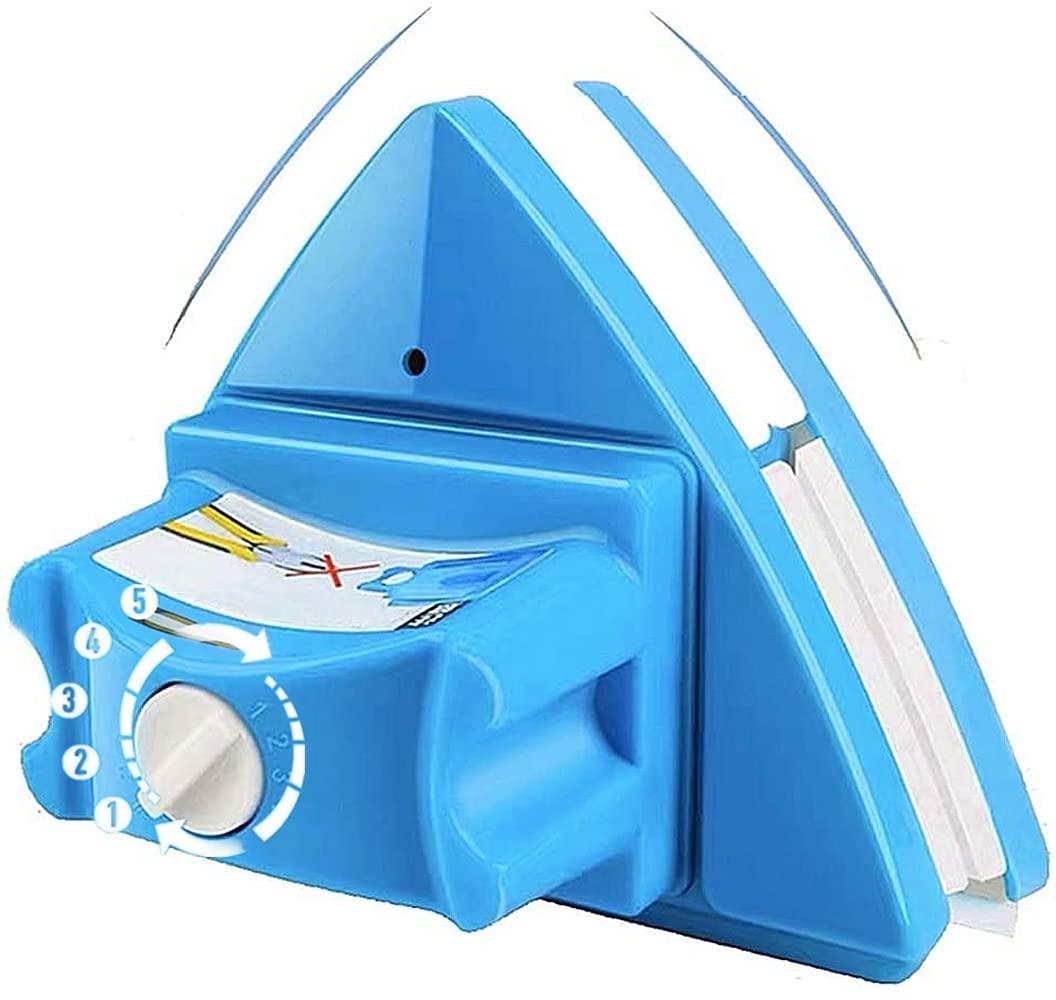 KOKITEA KOKITEA Double-Sided Window Cleaner Glass Wiper Magnetic Cleaning Tools, 5-Gears Adjustable Magnetic Glider Washing Brush Tools, for High-Rise Double Car Glazed Windows Thickness 0.3"-1.2" (Blue)