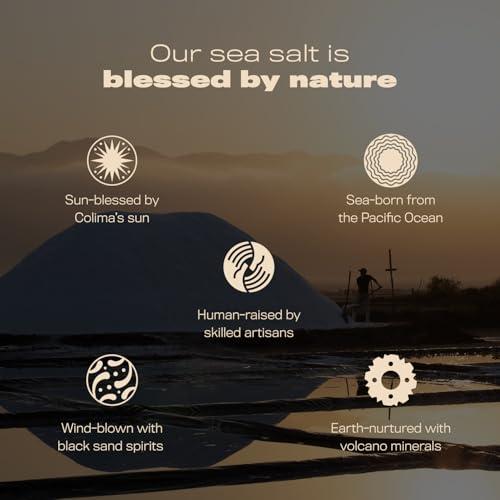 S MEXICAN S SALT S Mexican S Salt, 18 oz Colima Fleur de Sel, Kosher, Natural, Sun Blessed, Organic, Gluten Free, Obtained by Ancient Process, Hand Harvested