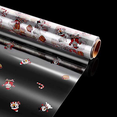 TOYANDONA TOYANDONA Christmas Cellophane Wrap Roll, 2.5 Mil Thickness Clear Cellophane Wrap Christmas Cellophane Wrapping Paper for Arts Crafts Baskets (30mx40cm)