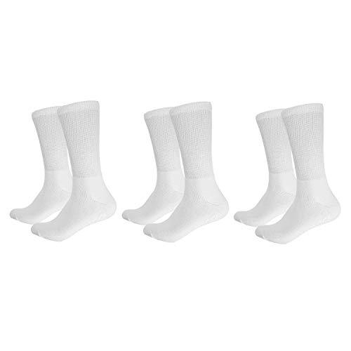 Personal Touch Personal Touch Unisex Men's or Ladies Diabetic Comfortable Hospital Slipper Socks, 9 Pairs (10-13, White)