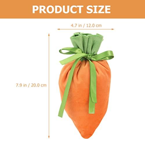 Didiseaon Didiseaon 4pcs Carrot Candy Bag Carrot Goody Bag Mini Carrot Treat Bags Easter Favor Bag Easter Bags Easter Goodie Bag Fabric Goody Bags Diy Sewing Bag Rabbit Eggs Cloth Child Food