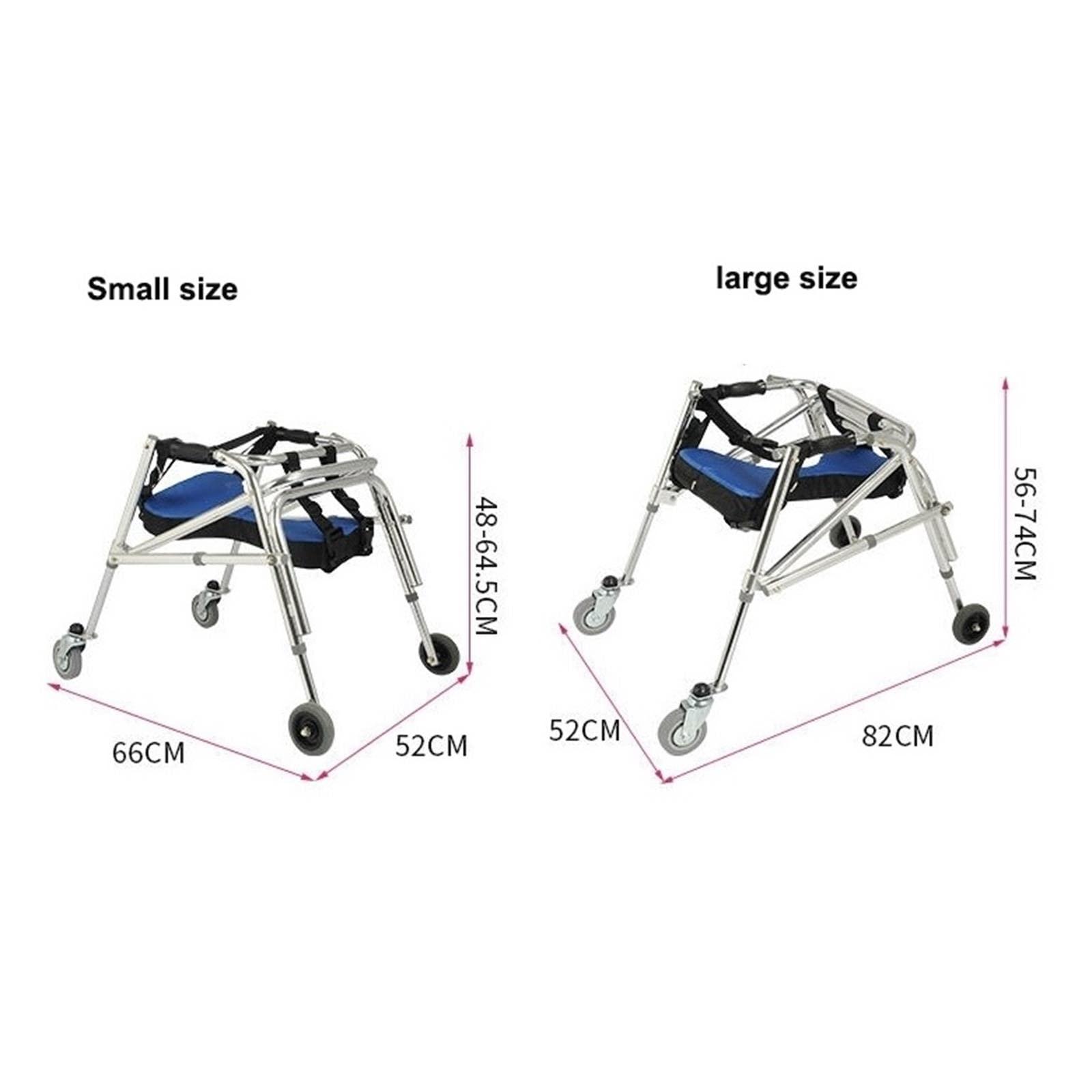 NYDCTHOM Folding Walker for Kids with Wheels,Aluminum Alloy Height Adjustable Walker, Lightweight Posterior Rollator Walker,Anti-Backward Size Kids Walker for Disabled Injured Rehabilitation Training