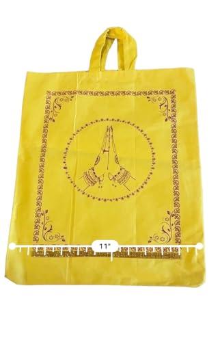 Generic Traditional Indian Yellow Cloth Gift Bag-Manja pai(Pack of 5 bags)