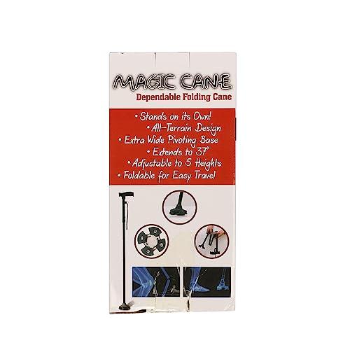 supregear supregear Folding Cane - Foldable Walking Cane for Men & Women - Adjustable Collapsible Self-Standing Cane with T-Handle and Anti-Lost Wrist Strap, Balancing Mobility Aid for Elderly Men Women, Brown