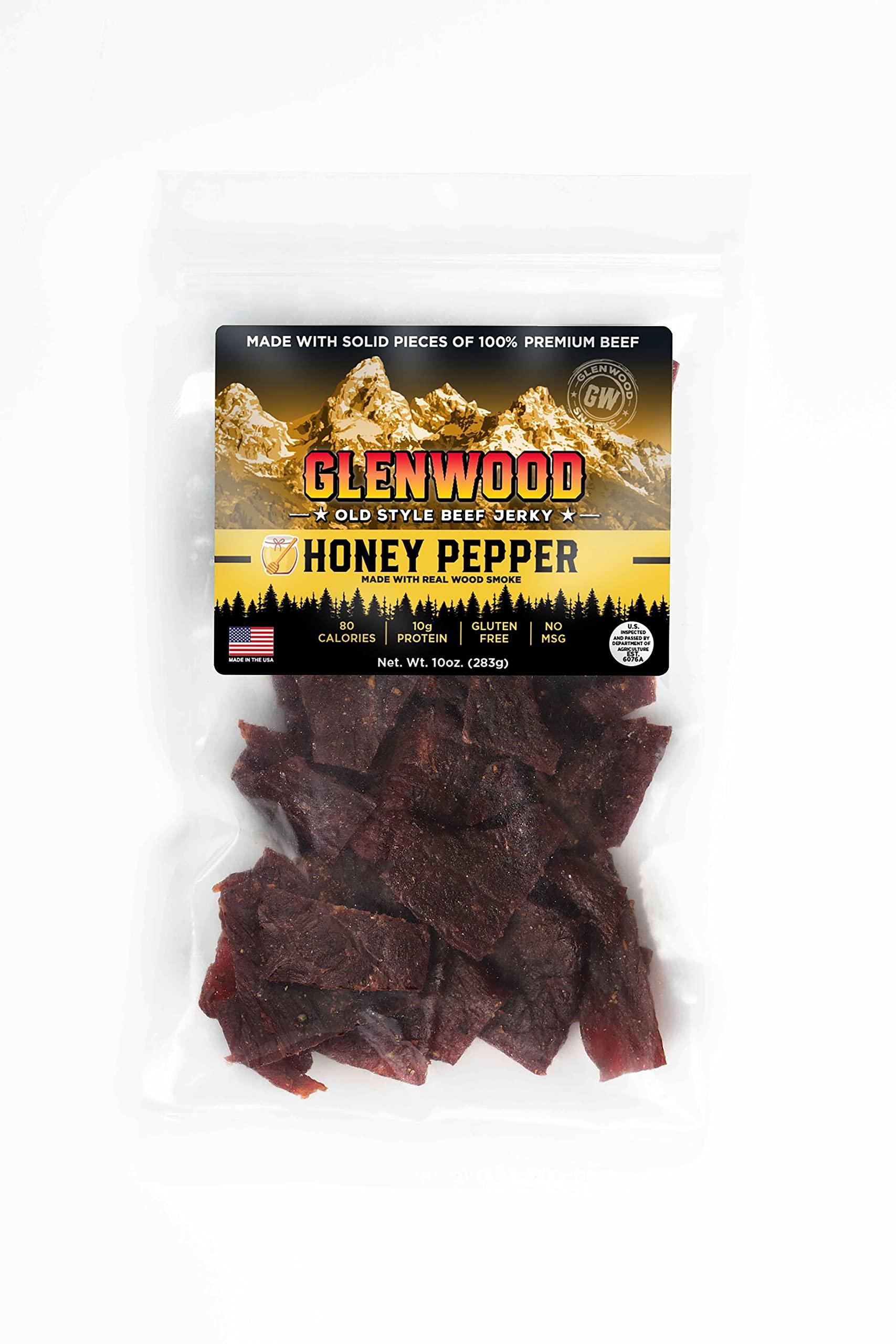Glenwood Snacks Glenwood Jerky 10oz Bag Moist and Tender Beef Jerky (Honey Pepper)