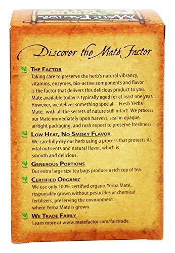 Mate Factor The Mate Factor Herb Tea, Energizing, Organic, Chai, 20 Bag (Pack of 2)
