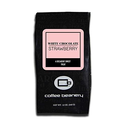 Coffee Beanery White Chocolate Strawberry Coffee by Coffee Beanery | 12oz Flavored Coffee Ground Medium Roast Coffee | 100% Specialty Arabica Coffee Ground | Gourmet Coffee | Flavored Very Fine Ground Coffee Medium Roast