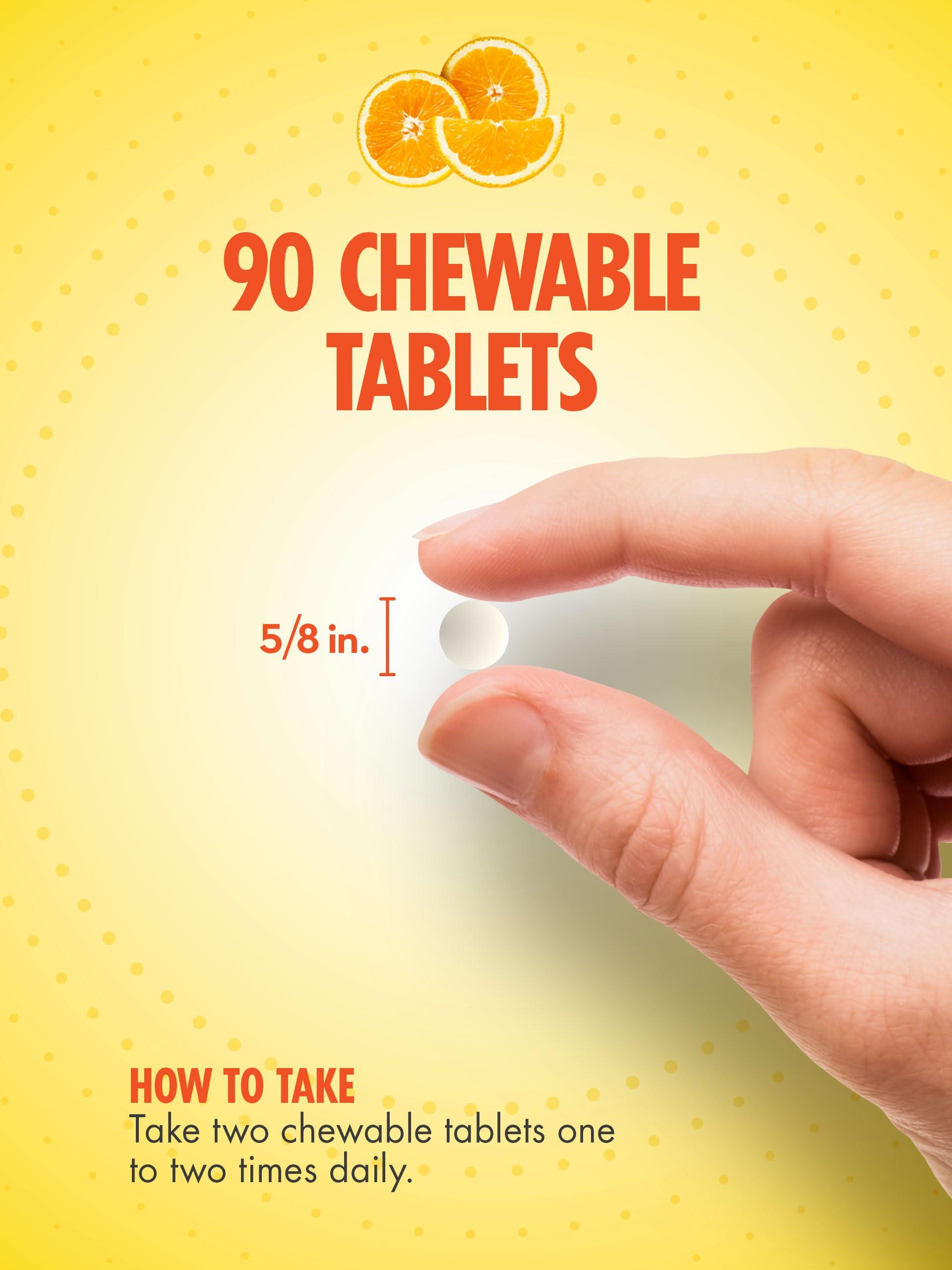 Sundance Sundance Chewable Vitamin C 1000mg | 90 Tablets | Natural Orange Flavor | Vegetarian, Non-GMO, and Gluten Free Supplement