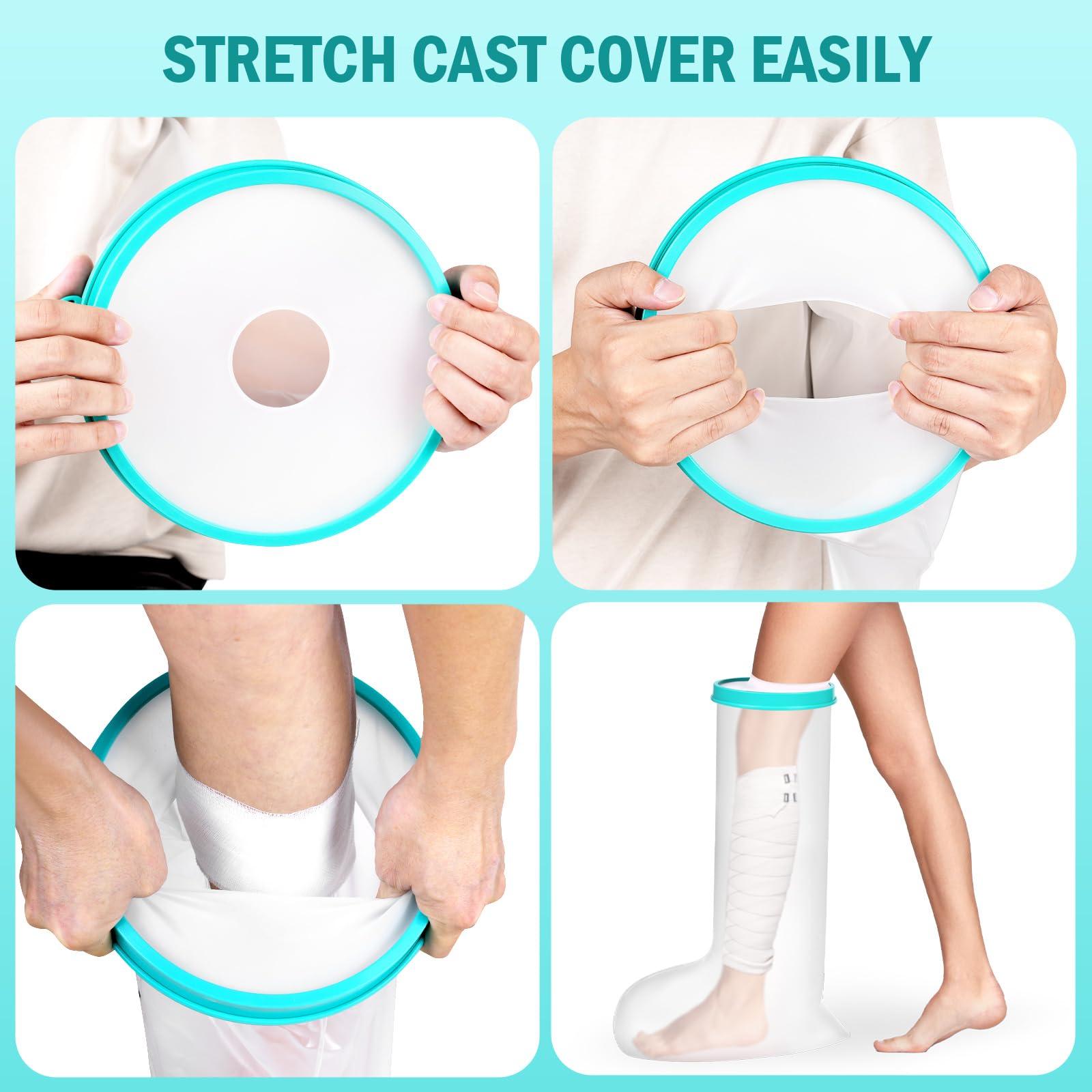 WirtuQuiksy WirtuQuiksy Cast Covers For Shower Leg, Reusable Waterproof Bandages and Cast Cover, Leg Cover For Showering After Surgery