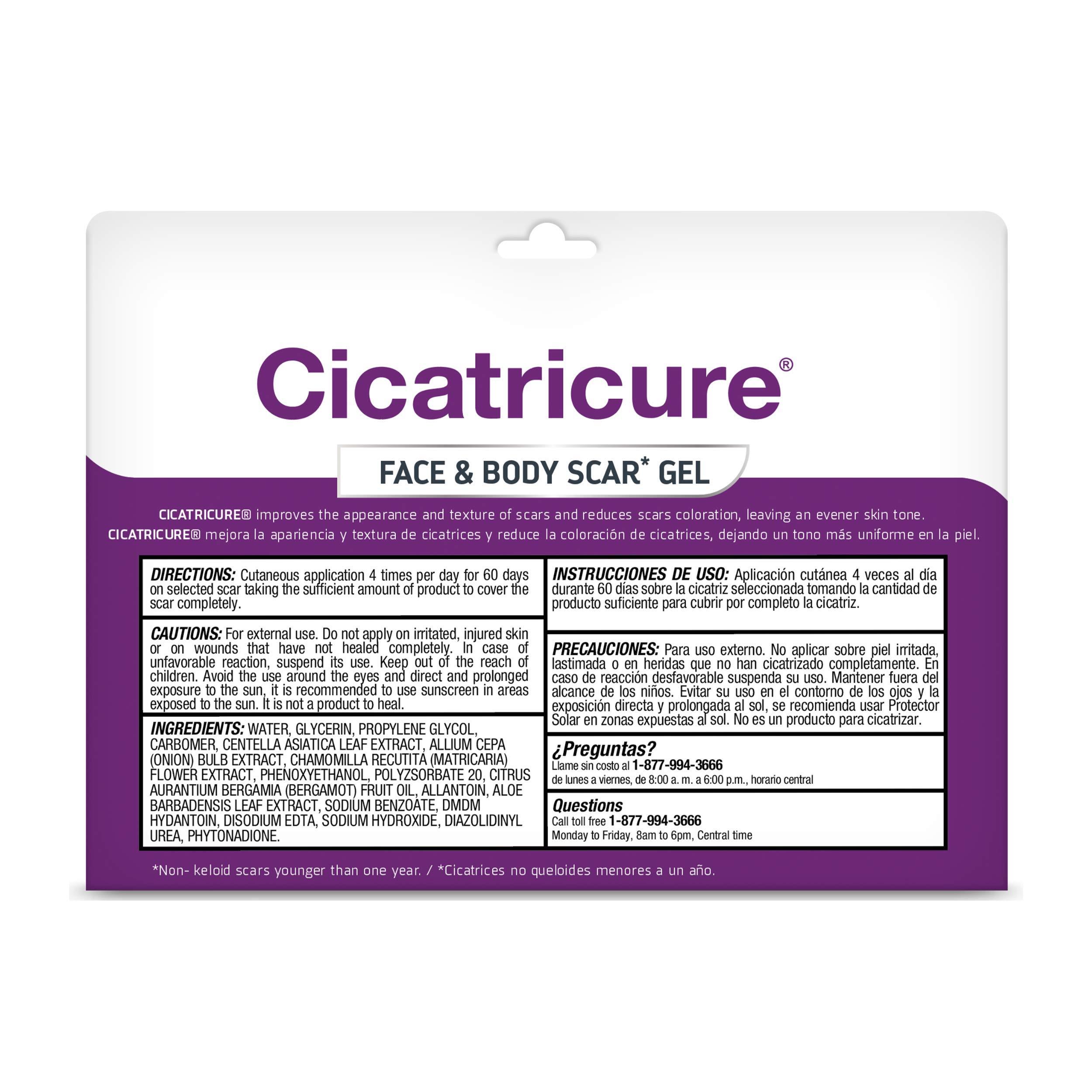 Cicatricure Cicatricure Scar Gel Cream Reduces Visible Scarring From Surgery, Burns, Acne, Injury 1.0 oz ( 2pk.)