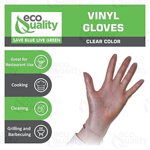 EcoQuality EcoQuality Disposable Vinyl Exam Gloves, Disposable Latex Free Medical Gloves, Non-Sterile, Food Safe, Powder Free, Cleaning, Cooking (200, Medium)