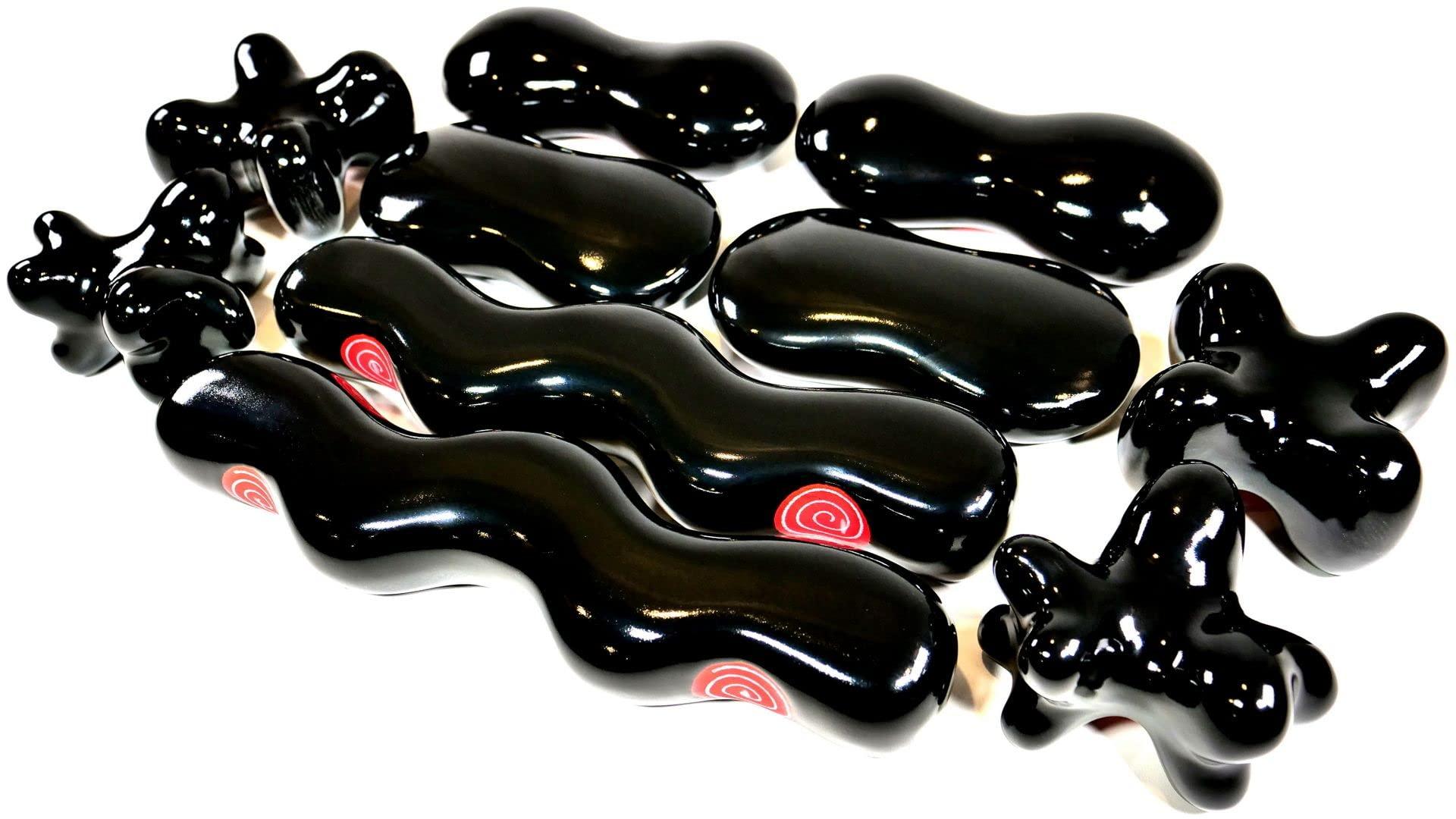 SYNERGY STONE Advanced (Midnight Black)(Set of 10) Ultra-Smooth Synergy Stone Hot Stone Massage Tools - Pro Kit for Full Body Massage - Relaxing and Therapeutic Deep Heat