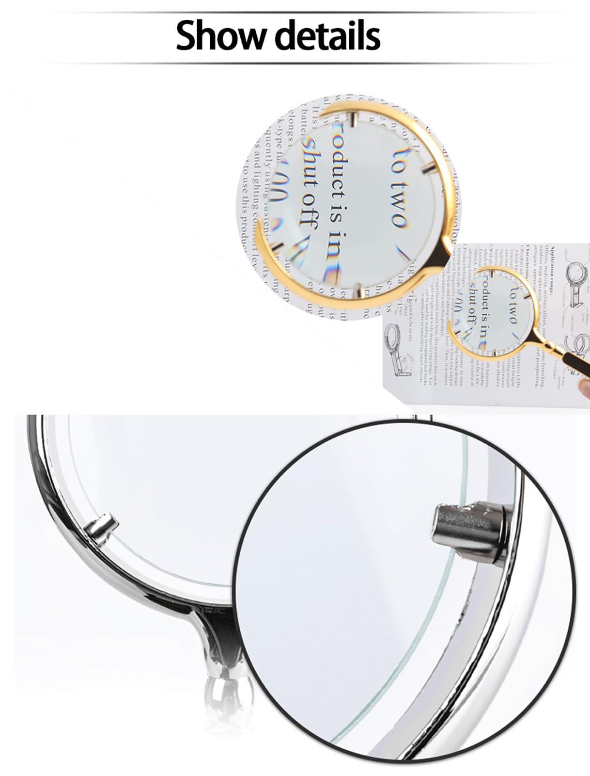 COnvow Real Glass Large Magnifying Glass - Reading Magnifier for Books -Handheld 63mm Strong High Clarity Eye Glasses for Home Learning, Reading and Fault Finding