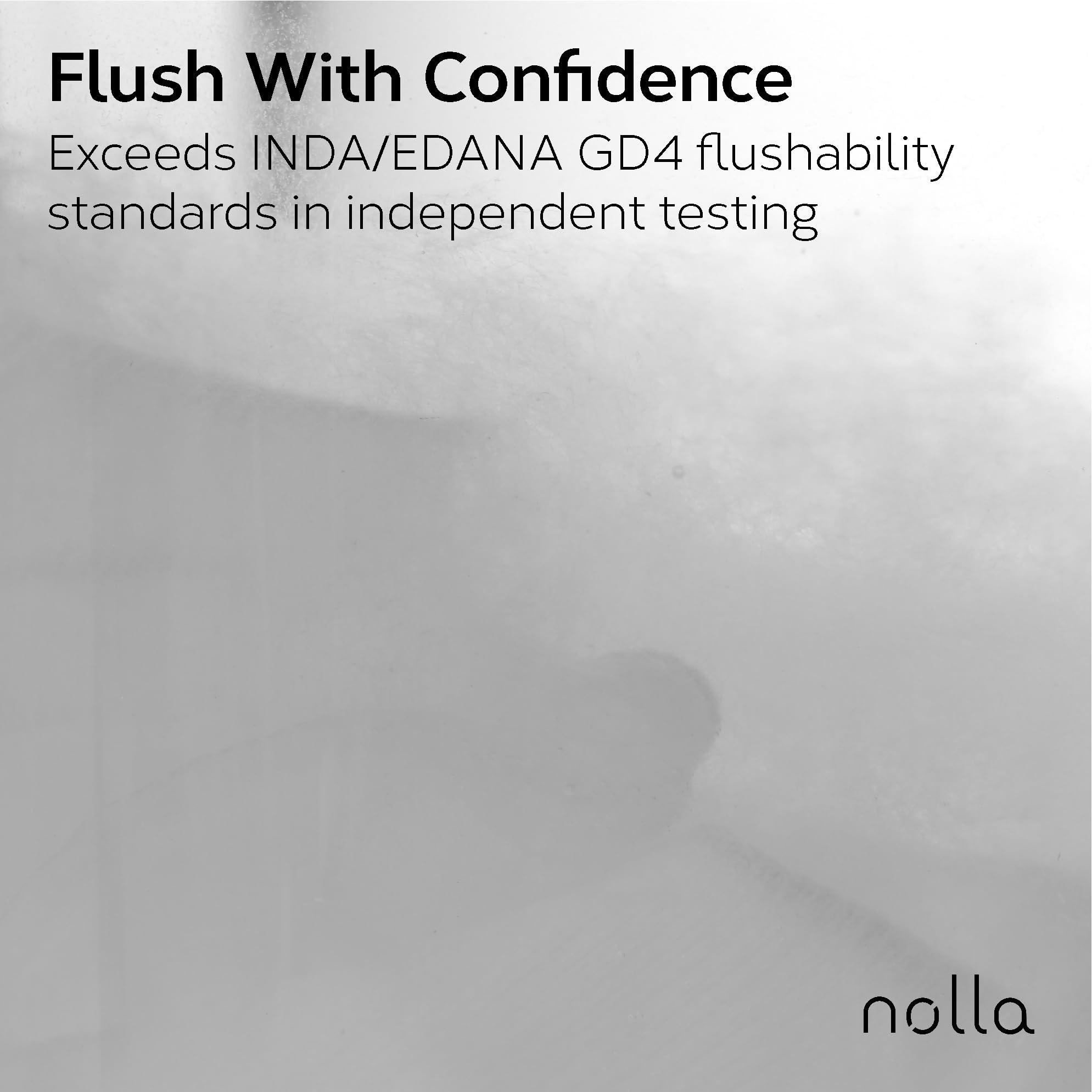 Nolla Nolla Flushable Wipes | 100% Plant-Based and Biodegradable - Soft, Unscented + Soothing Aloe and Vitamin E - For Adults and Kids 600 Count (10 Packs of 60)