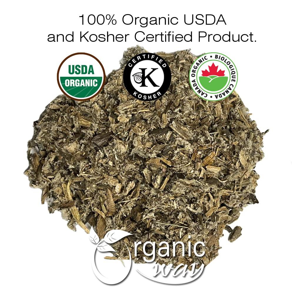 Organic Way Organic Way Dried Burdock Root | Herbal Tea (Arctium lappa) Cut & Sifted - Organic & Kosher Certified | Raw, Vegan, Non GMO & Gluten Free | USDA Certified | Origin - Albania (1/4LBS / 4Oz)