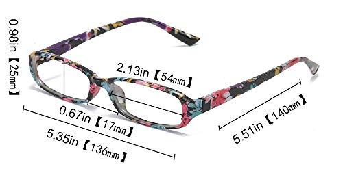 SOOLALA SOOLALA 2-Pair Fashionable Spring Hinge Rectangular Reading Glasses w/Matching Pouch (2 Pairs/Black and Green, 4.0)