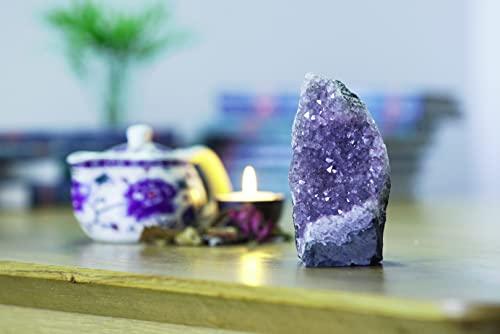 SAMSARI SAMSARI 4 to 5 Lb Amethyst Crystal Geode From Uruguay 4.5\" to 9\" Height, Natural Large Amethyst Cluster Rock Crystals and Healing Stones