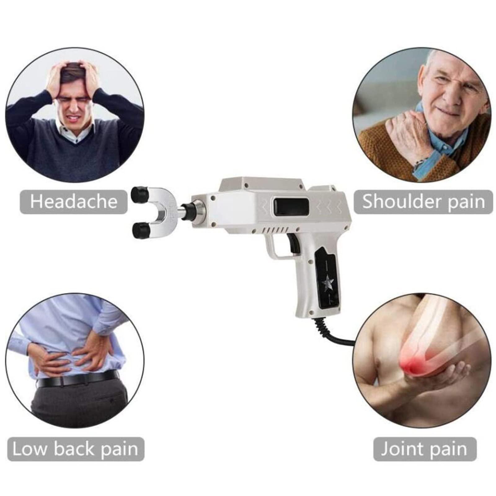 HNCXHX HNCXHX Electric Spine Chiropractor,Chiropractic Adjustment Tool Pulse Gun,Chiropractic Activator Chiropractic Massage Gun for Spinal Joint Pain,Scoliosis,Thoracic and Lumbar,Silver