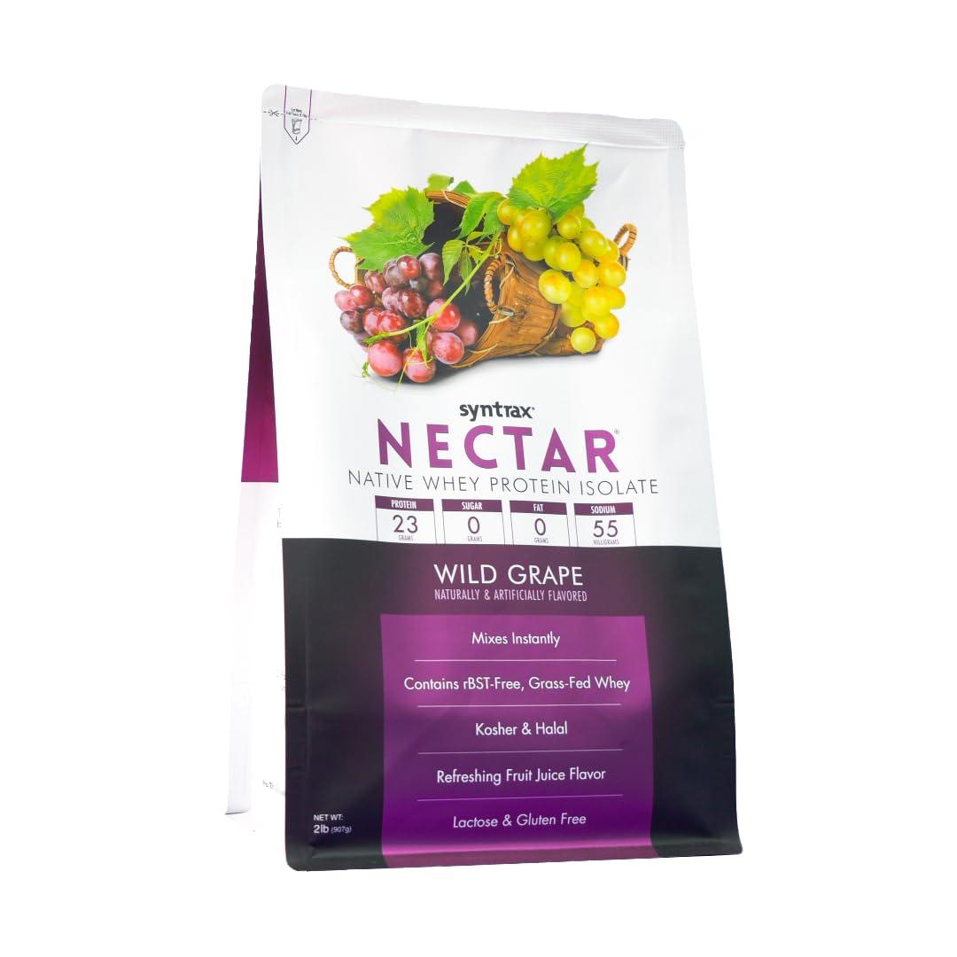 Syntrax Syntrax Nutrition Nectar, 100% Whey Isolate Protein Powder, Refreshing Fruit Juice Flavor, Wild Grape, 2 lbs