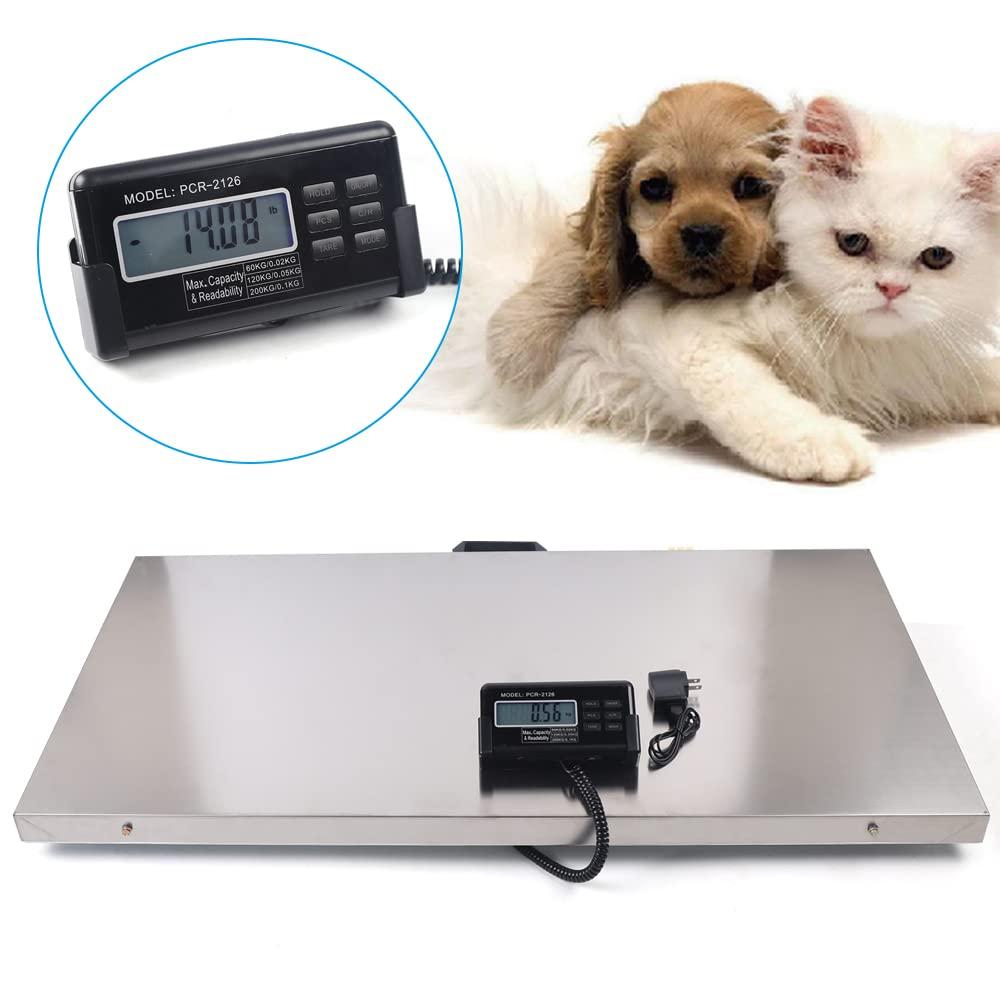 Veloqua Pet Scale, 440LB Digital Livestock Scale Vet Scale Stainless Steel Platform Electronic Scale Easy to Read LCD Screen for Weighing Large Animals Scale uesd in Home Pet Store Veterinary Hospital