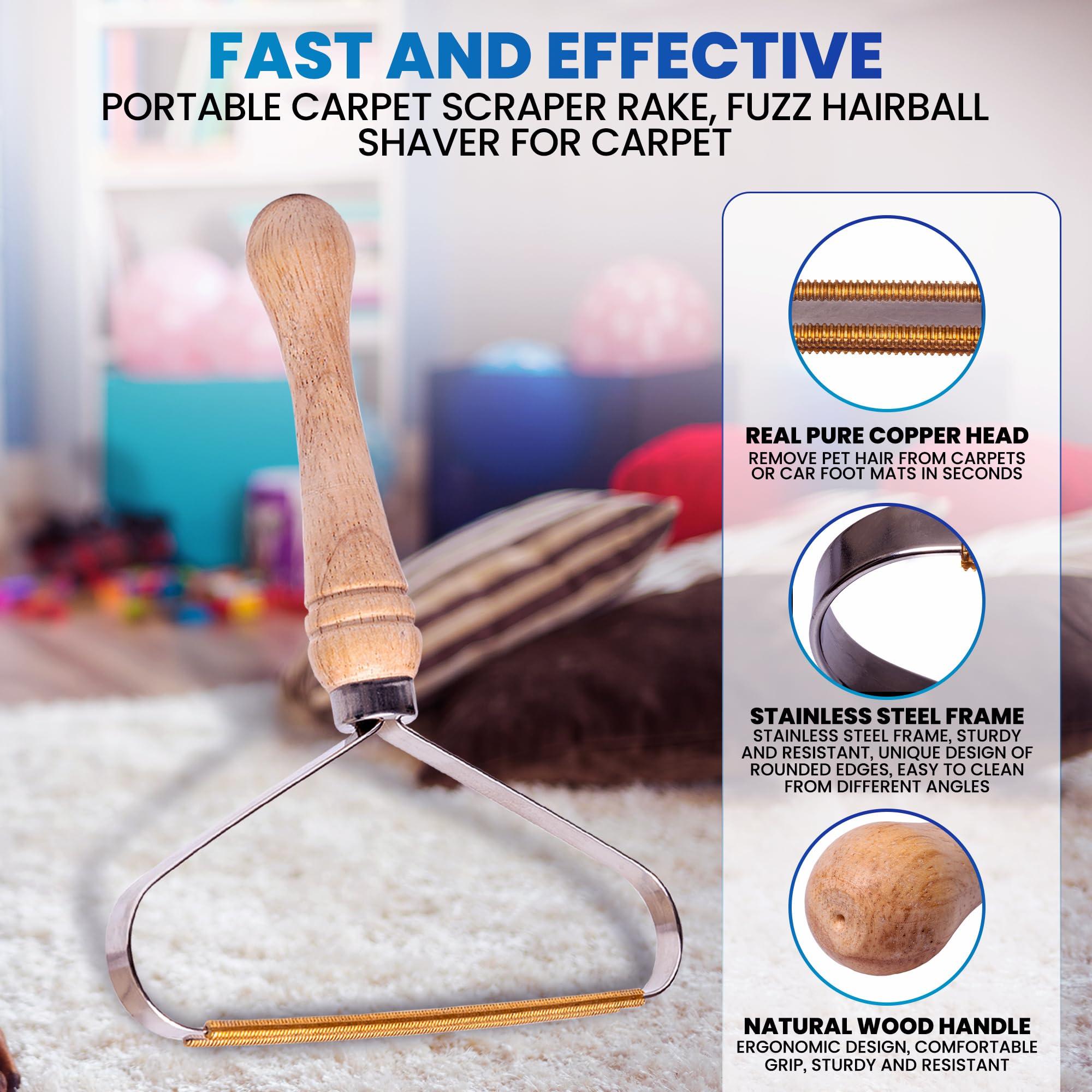 YOFOCOO 2-Pack Pet Hair Removal Tool - Lint Remover, Carpet Scraper & Shaver for Clothes and Carpets - Dog & Cat Hair Remover with Carpet Rake for Car,Rugs,Couch,Furniture - Fur Cleaner Tool