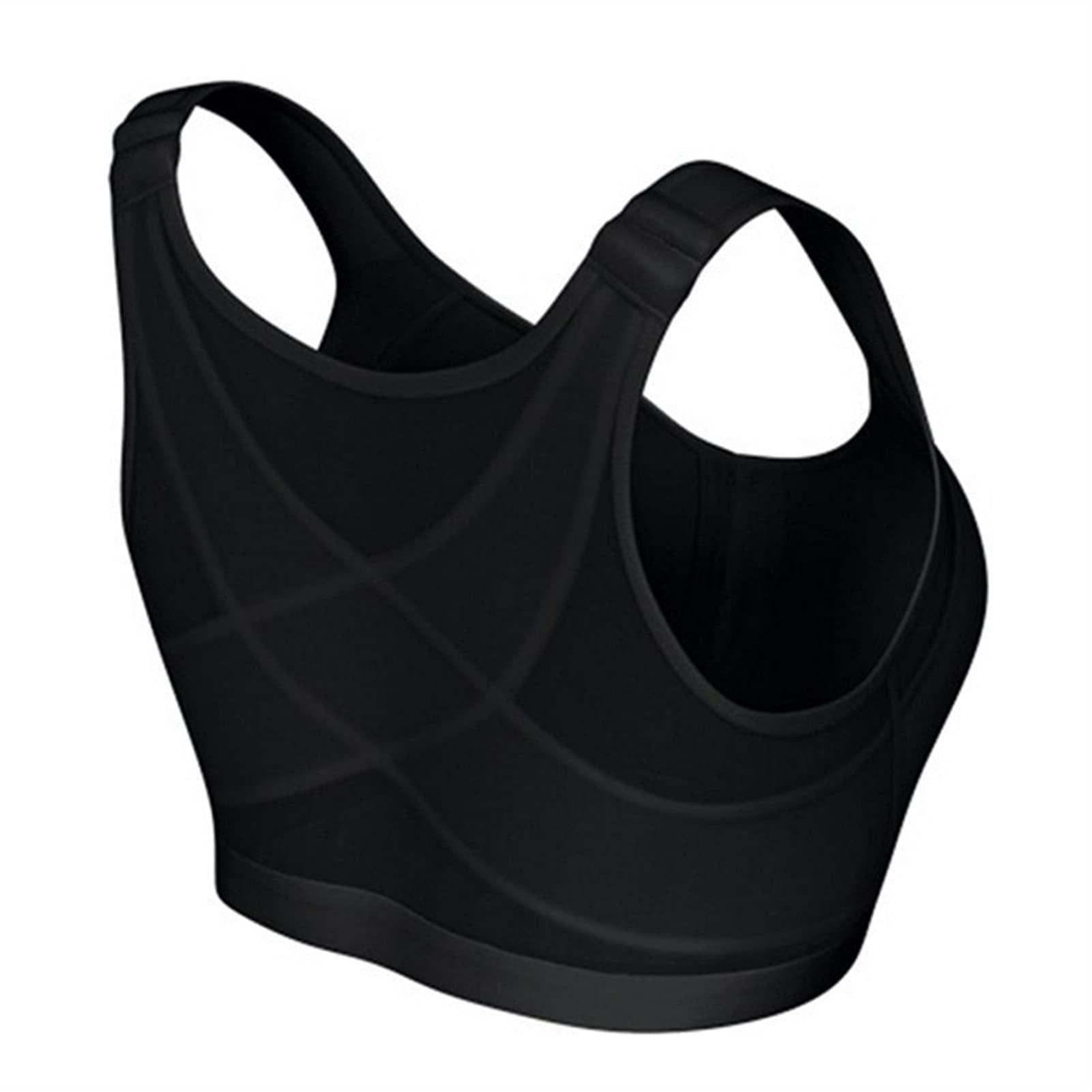 WANGPIN Back Support Posture Corrector Bra for Women Plus Size Corset Breathable Underwear Top Sports Yoga Vest Bras (Color : Black, Size : 2X-Large)