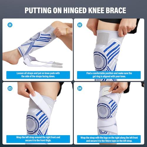 RLXLOKY RLXLOKY Knee Braces for Knee Pain, Men &women, 2 Pack knee braces set, Knee Brace Compression Sleeves, Knee Support for Running, Basketball, Volleyball, Football(L)