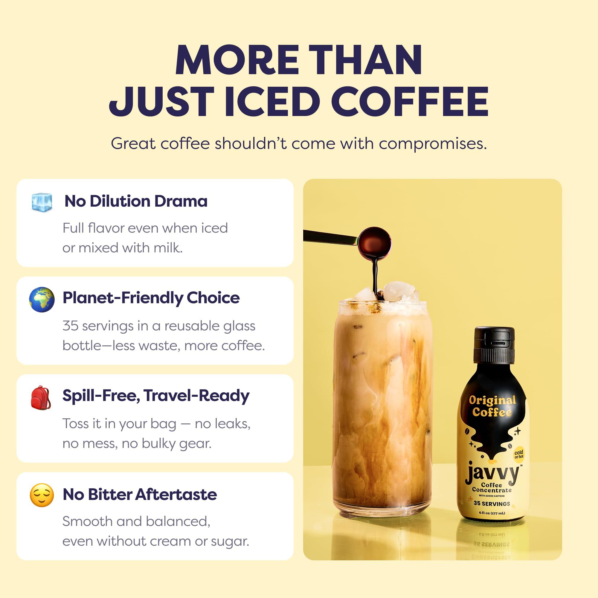Javy Coffee Javy Coffee Concentrate - Cold Brew Coffee, Perfect for Instant Iced Coffee, Cold Brewed Coffee and Hot Coffee, 35 Servings - Original