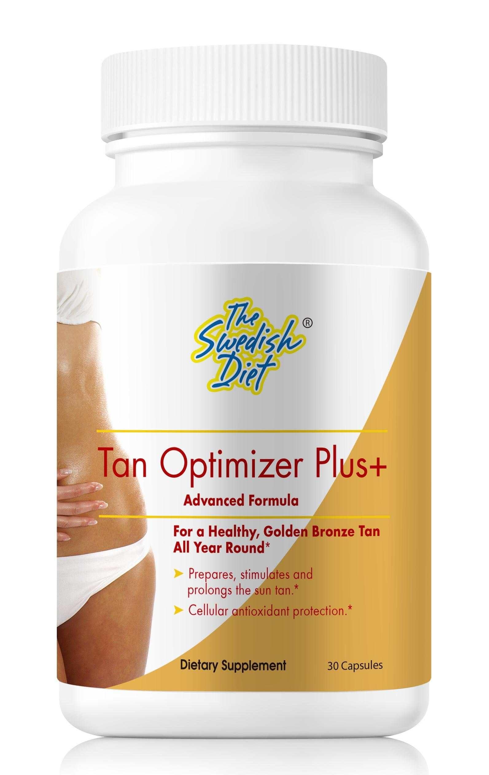 The Swedish Diet The Swedish Diet Tan Optimizer Plus+ Tanning and Skin Health Supplement with Beta Carotene, L-Tyrosine, Collagen, and Vitamins | Immune System & Antioxidant Support | 30 Count